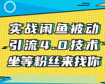实战闲鱼被动引流4.0技术,坐等粉丝来找你,实操演示日加200+精准粉-金融资料分享