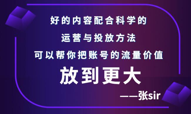 张sir账号流量增长课，告别海王流量，让你的流量更精准-金融资料分享