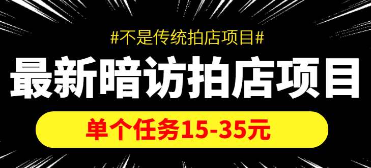 最新暗访拍店信息差项目，单个任务15-35元（不是传统拍店项目）-金融资料分享