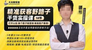 杨光·精准获客野路子,黑科技快速获取精准客户,这也许是全网最低的获客方法了-金融资料分享