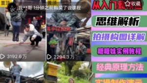 东方糖糖妹抖音短视频全套实战课思维+拍摄+剪辑+运营，从入门到精通-金融资料分享