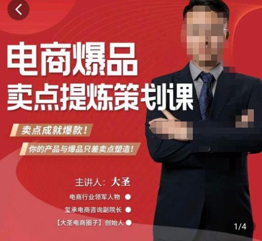 大圣·电商标品爆款卖点策划课,标品卖点成就爆款,可落地卖点提炼课-金融资料分享
