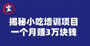 宝哥揭秘小吃培训项目，利润非常很可观，一个月赚3万块钱-金融资料分享