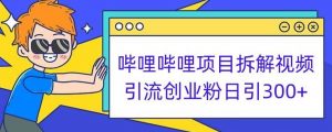 哔哩哔哩项目拆解引流创业粉日引300+小白可轻松上手【揭秘】-金融资料分享