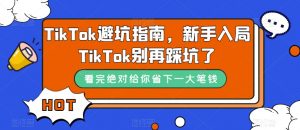 TikTok避坑指南,新手入局TikTok别再踩坑了-金融资料分享