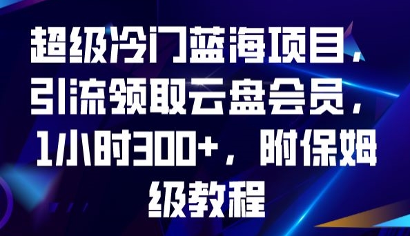 超级冷门蓝海项目,引流领取云盘会员,1小时300+,附保姆级教程-金融资料分享