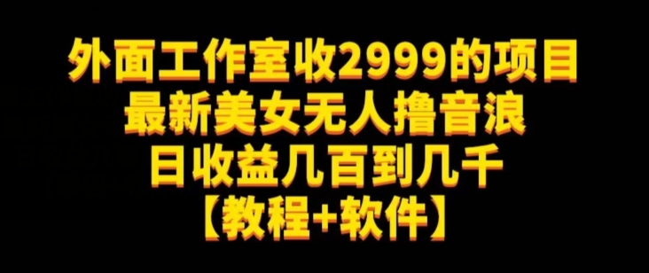 外面工作室收2999的项目最新美女无人撸音浪日收益几百到几千【教程+软件】（仅揭秘）-金融资料分享