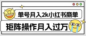 外面收费1980的小红书商单保姆级教程,单号月入2k,矩阵操作轻松月入过万-金融资料分享