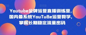 Youtube金牌运营直播训练营，国内最系统YouTuBe运营教学，掌握长期稳定流量密码-金融资料分享