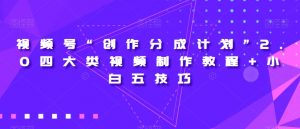 视频号“创作分成计划”2.0四大类视频制作教程+小白五技巧【揭秘】-金融资料分享