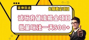 试玩充值流掘金项目,批量矩阵玩法一天500+【揭秘】-金融资料分享