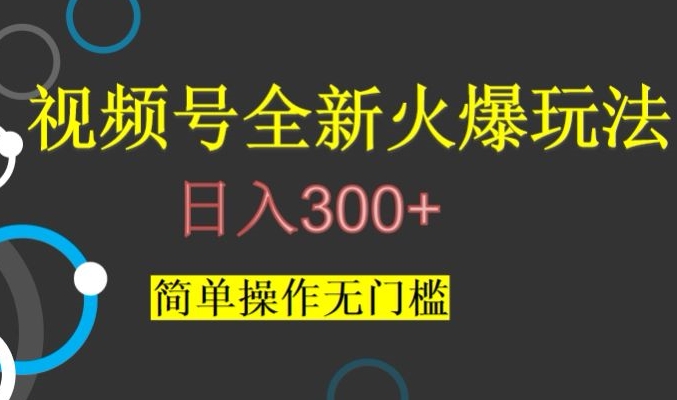 视频号最新爆火玩法,日入300+,简单操作无门槛【揭秘】-金融资料分享
