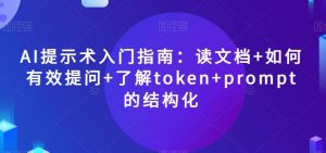 AI提示术入门指南:读文档+如何有效提问+了解token+prompt的结构化【揭秘】-金融资料分享