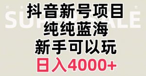 抖音蓝海赛道,必须是新账号,日入4000+【揭秘】-金融资料分享