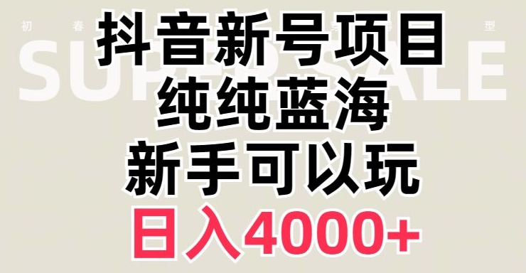 抖音蓝海赛道,必须是新账号,日入4000+【揭秘】-金融资料分享
