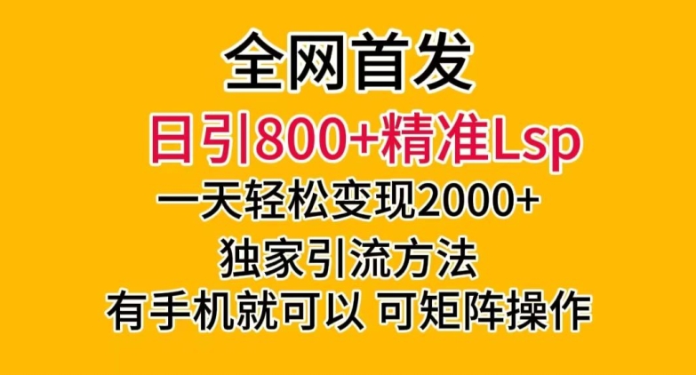 全网首发！日引800+精准老色批，一天变现2000+，独家引流方法，可矩阵操作【揭秘】-金融资料分享