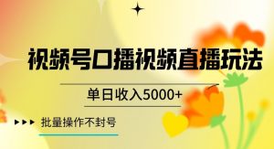 视频号囗播视频直播玩法，单日收入5000+，批量操作不封号【揭秘】-金融资料分享