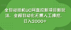 全自动挂机UC网盘拉新项目新玩法，全程自动化无需人工操控，日入2000+【揭秘】-金融资料分享