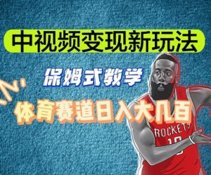 中视频变现新玩法,体育赛道日入大几百【揭秘】-金融资料分享