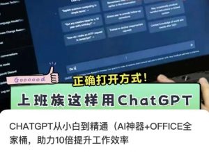 CHATGPT从小白到精通,AI神器+OFFICE全家桶,助力10倍提升工作效率-金融资料分享