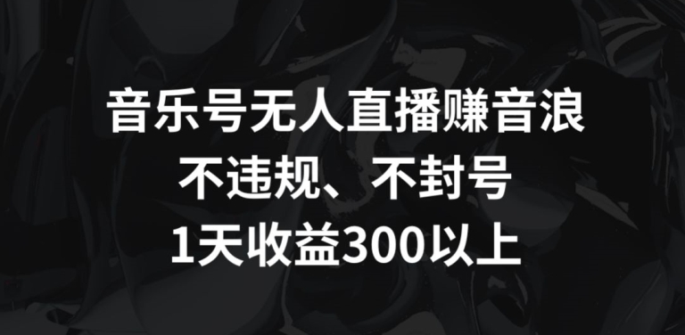 音乐号无人直播赚音浪,不违规、不封号,1天收益300+【揭秘】-金融资料分享