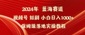 2024年视频号短剧新玩法小白日入1000+保姆级落地实操教程【揭秘】-金融资料分享
