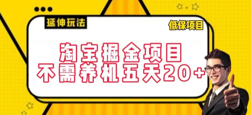淘宝掘金项目，不需养机，五天20+，每天只需要花三四个小时【揭秘】-金融资料分享