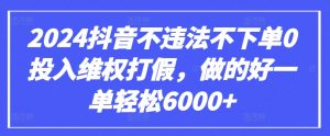 2024抖音不违法不下单0投入维权打假，做的好一单轻松6000+【仅揭秘】-金融资料分享