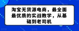 淘宝无货源电商,最全面最优质的实战教学,从基础到老司机-金融资料分享