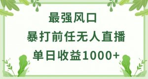 暴打前任小游戏无人直播单日收益1000+，收益稳定，爆裂变现，小白可直接上手【揭秘】-金融资料分享