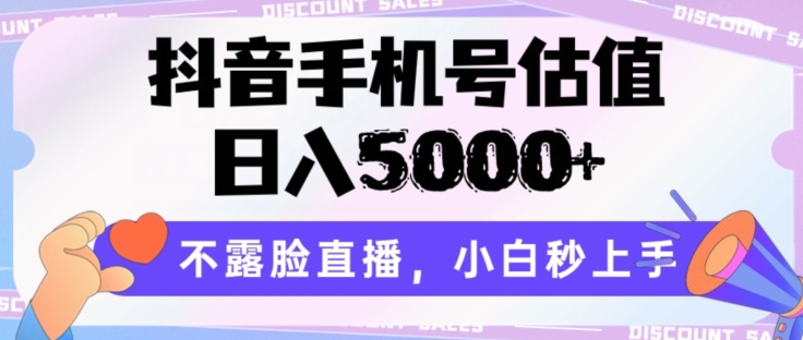 抖音手机号估值，日入5000+，不露脸直播，小白秒上手【揭秘】-金融资料分享