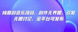 纯原创音乐项目，创作无界限，引发无限讨论，全平台可发布【揭秘】-金融资料分享