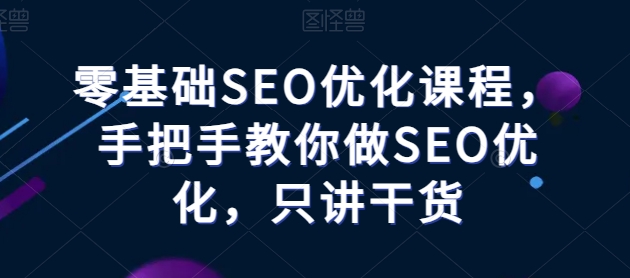 零基础SEO优化课程,手把手教你做SEO优化,只讲干货-金融资料分享