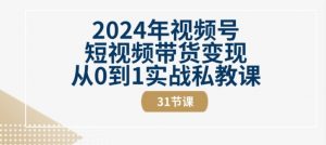 2024年视频号短视频带货变现从0到1实战私教课(31节视频课)-金融资料分享