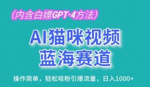 AI猫咪视频蓝海赛道，操作简单，轻松吸粉引爆流量，日入1K【揭秘】-金融资料分享
