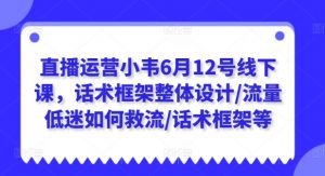 直播运营小韦6月12号线下课，话术框架整体设计/流量低迷如何救流/话术框架等-金融资料分享