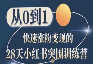 28天小红书突围训练营,从0到1快速涨粉变现-金融资料分享