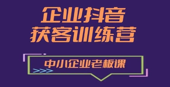 企业抖音营销获客增长训练营,中小企业老板必修课-金融资料分享