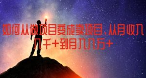 如何从做项目变成卖项目，从月收入几千到月入几万【揭秘】-金融资料分享