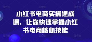 小红书电商实操速成课，让你快速掌握小红书电商核心技能-金融资料分享