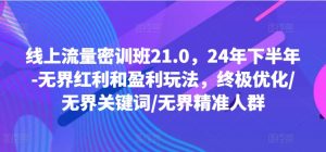 线上流量密训班21.0,24年下半年-无界红利和盈利玩法,终极优化/无界关键词/无界精准人群-金融资料分享