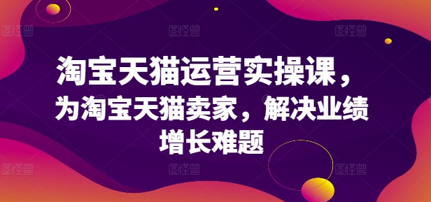 淘宝天猫运营实操课,为淘宝天猫卖家,解决业绩增长难题-金融资料分享