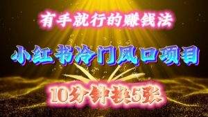 每天 10 分钟,小红书冷门风口项目开启,有手就行的搬运赚钱法,小白日入500 +【揭秘】-金融资料分享