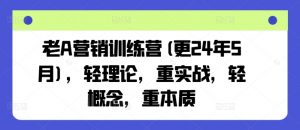 老A营销训练营(更24年11月)，轻理论，重实战，轻概念，重本质-金融资料分享
