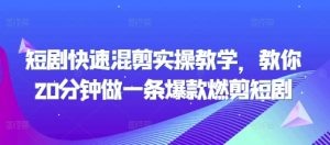 短剧快速混剪实操教学,教你20分钟做一条爆款燃剪短剧-金融资料分享