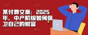 某付费文章：2025年，中产阶级如何保卫自己的财富-金融资料分享