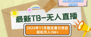 【最新TB-无人直播】11月最新,打造你的日不落直播间,轻松月入过W【揭秘】-金融资料分享