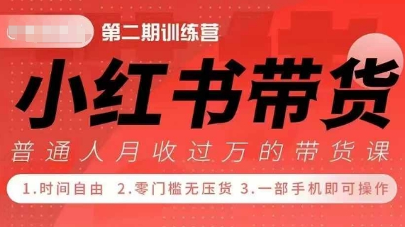 小Red书带货42天训练营 2.0版，宝妈+自由职+上班族+大学生，提高副业收入的大红利项目-金融资料分享