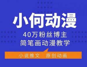 小何动漫简笔画动漫教学，40万粉丝博主课程，可做伙伴计划、分成计划、接广告等-金融资料分享