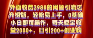 外面收费3980的闲鱼引流法,轻松易上手,0基础小白即可操作,日引200+创业粉的保姆级教程【揭秘】-金融资料分享